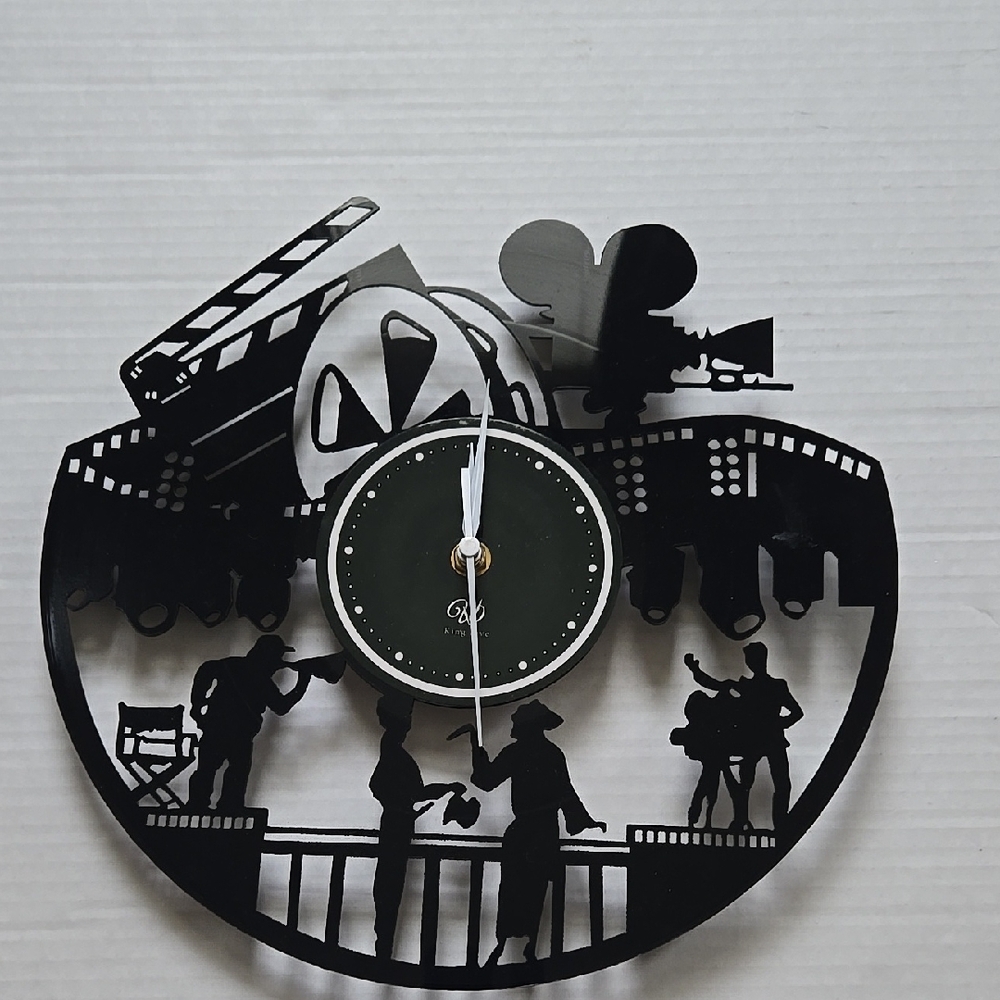 Black Film-Themed Wall Clock